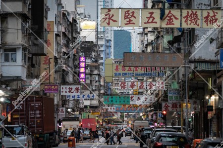 Street view of Reclamation Street with signboards,　Mong Kok, No.4