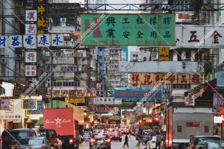 Street view of Reclamation Street with signboards,　Mong Kok, No.7