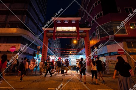 The gate of Temple Street at night, Jordan, No.1