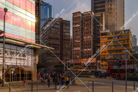 Townscape of Mong Kok in the evening, No.3