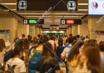 Yau Ma Tei MTR  Station during peak hours