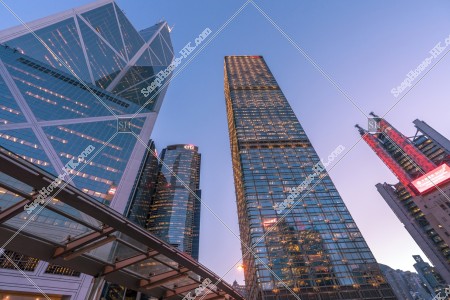 Evening view of  the Financial high-rise buildings at Central, No.2