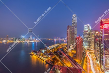 Night view of Central with Victoria Harbour, No.2