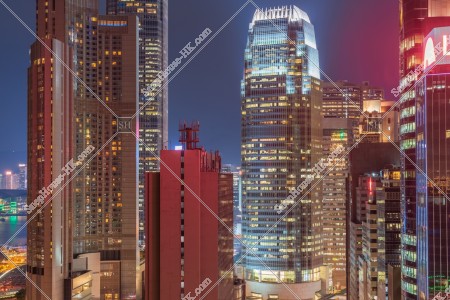 Night view of the high-rise buildings at Central, No.8