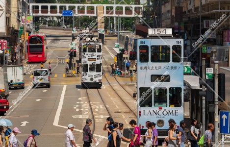 Hong Kong Tramway traveling through Shau Kei Wan, No.4