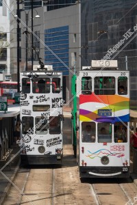 Hong Kong Tramway traveling through Quarry Bay, No.3