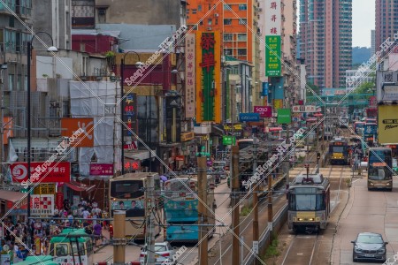 Street view of Yuen Long with Light Rail, No.1