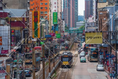Street view of Yuen Long with Light Rail, No.3