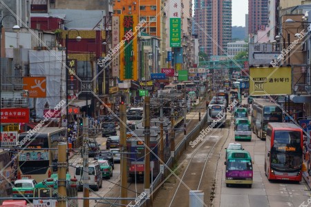 Street view of Yuen Long with Light Rail, No.5