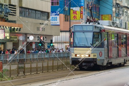 Street view of Yuen Long with Light Rail, No.7