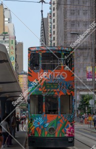 Hong Kong Tramway traveling through Wan Chai, No.5