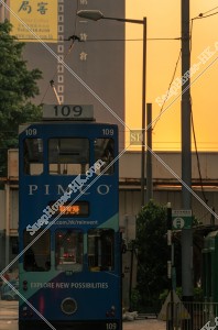 Hong Kong Tramway in the evening