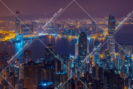 Midnight view of Central and Kowloon from The Peak, No.2