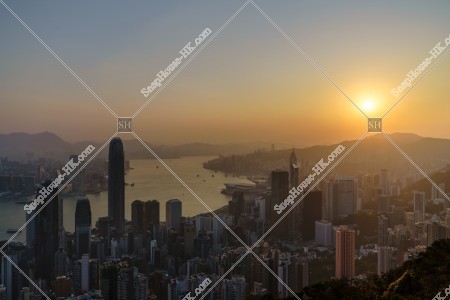 Sunrise view of Hong Kong from The Peak, No.9