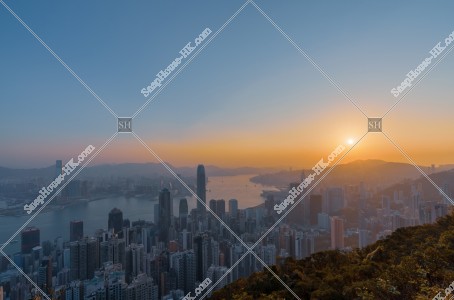 Sunrise view of Hong Kong from The Peak, No.10