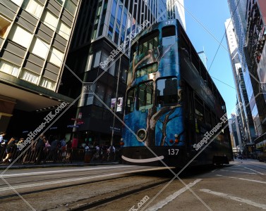 Hong Kong Tramway traveling through Central, No.9