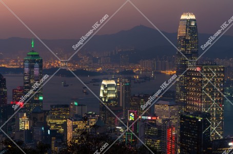 Evening view of the high-rise buildings at Central, No.8