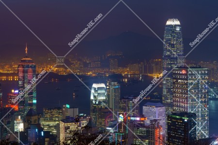 Night view of the high-rise buildings at Central, No.1