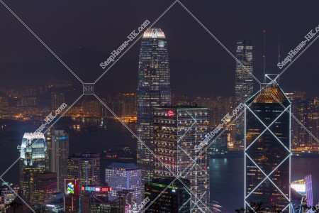 Night view of the high-rise buildings at Central, No.2