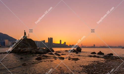 Evening view of Victoria Harbour from Sam Ka Tsuen, No.1