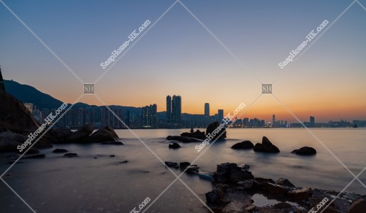 Evening view of Victoria Harbour from Sam Ka Tsuen, No.6