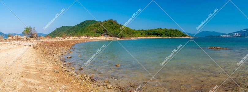 Panoramatic view of seashore at Ma Shi Chau