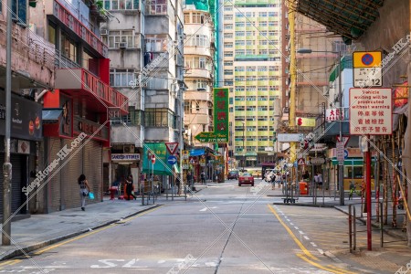 Street view of Wing Sing Lane at Yau Ma Tei