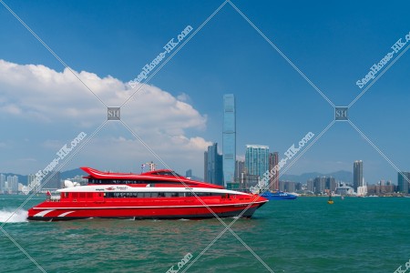 View of the high-rise buildings at West Kowloon with TurboJET, No.4