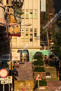 Evening street view of Nathan Road, at Yau Ma Tei, No.2