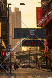 Evening view of Kansu Street at Yau Ma Tei