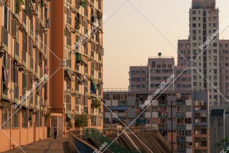 Street view of Hong Kong Public Housing at Ngau Tau Kok ,No.4