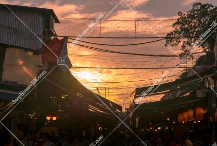 Yau Ma Tei Fruit Market with sunset, No.1