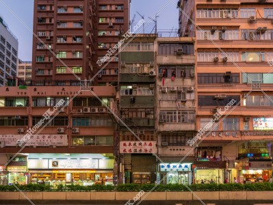 Evening street view of Nathan Road at Yau Ma Tei, No.7