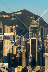 View of high-rise buildings at Wan Chai in the morning