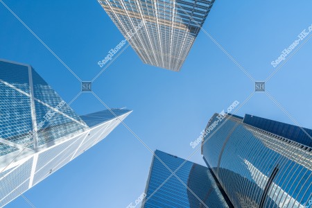 View of looking up to skyscrapers in Central