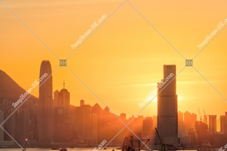 Sunset view at Central and Tsim Sha Tsui, No.2