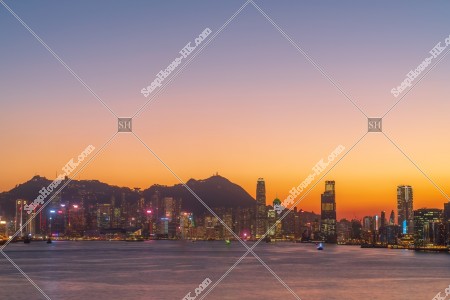 View of Hong Kong Island and Kowloon Peninsula