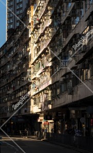 View of old residential apartment with sun light, No.2