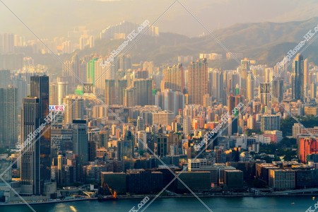 Skyline view of Kowloon area in the evening, No.2