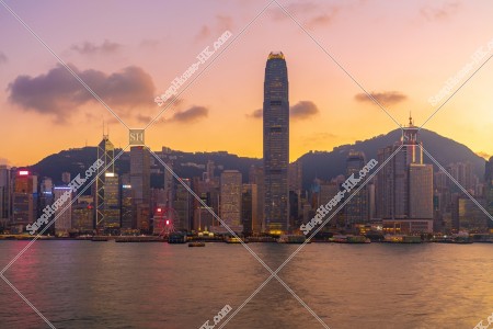 View of High-rise buildings at Central at sunset time, No.5