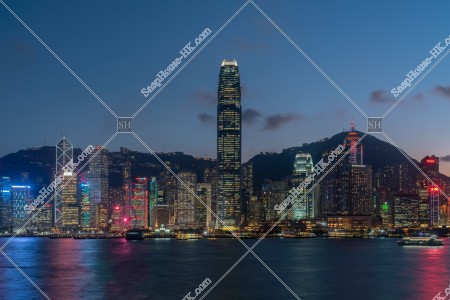 View of High-rise buildings at Central after sunset, No.1
