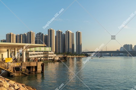 View of Tung Wan at sunset time, view from Tsuen Wan, No.3