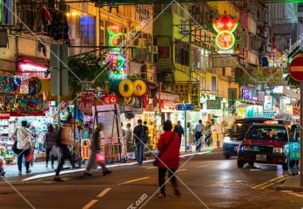 Street view of Tsuen Wan at night, No.1