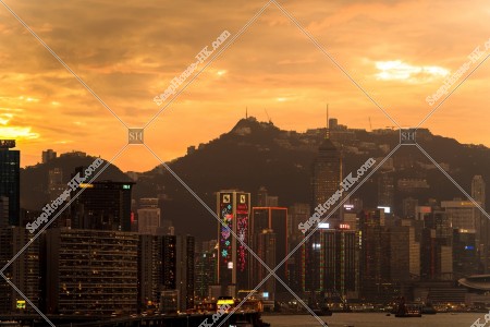 View of Hong Kong Island in sunset time, No.4