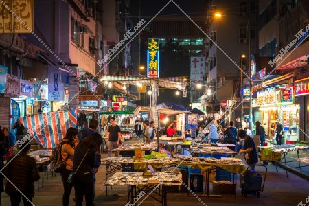Stalls in the Temple Street (Men's street) at Yau Ma Tei , No.6