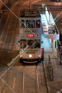 Hong Kong Tramway at night, Wan Chai, No.7