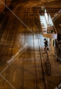 Hong Kong Tramway station at night, Wan Chai, No.3
