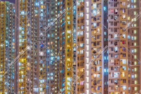 Public Housing "Kai Ching Estate" at Kai Tak at night, No.5