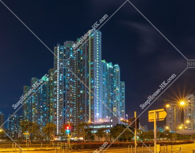 Public Housing "Tak Long Estate" at Kai Tak at night, No.1