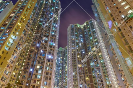 Public Housing "Tak Long Estate" at Kai Tak at night, No.4